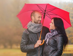 couple under a umbrella