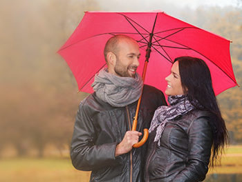 couple under a umbrella