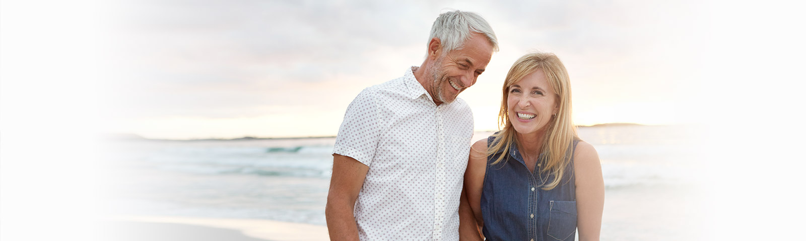 Mindful couple on beach