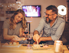 couple flirting with body language