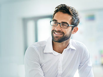 handsome businessman smiling