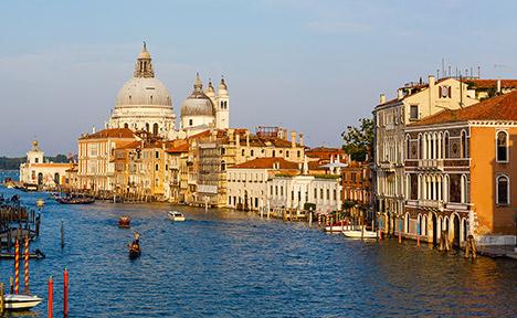 View of canal in Venice, Italy