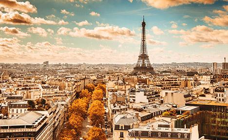 Cityscape view of Paris, France