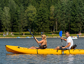 Couple kayaking