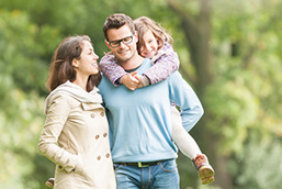 family outside together