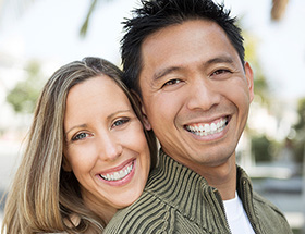 happy interracial couple