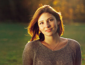 Woman smiling in the sun