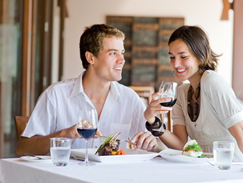 couple enjoying a delicious meal