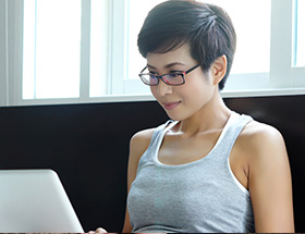 Chinese women on laptop